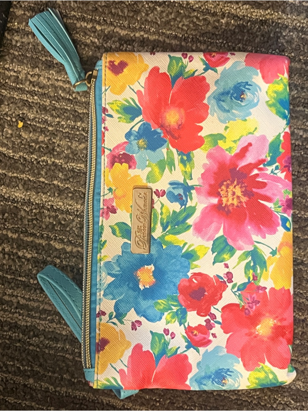 The Pioneer Woman Floral Cosmetic Pouch in Pink, Blue, Yellow, Green & Teal 59